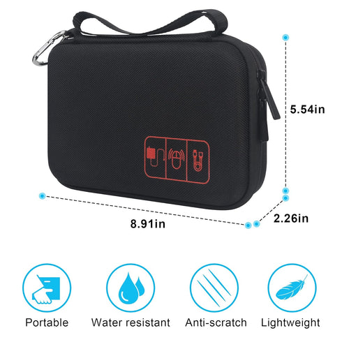 Carrying Case for Klein Tools ET310 AC Circuit Breaker Finder & 80041 Outlet Repair Tool Kit, Black Organizer Bag