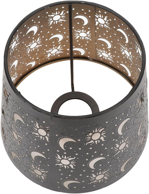 SUNFECILI Shade,E27 E26 Small Lamp Shade,Metal Lampshade,Shadow Metal Lamp Clip On Lamp Shade Table Hollow Out Iron