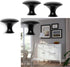Kare & Kind 6X Round Cabinet Knobs, Matte Black Pulls for Kitchen Drawers, Cupboards, DIY Home Improvement