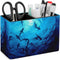 Pen Holder, Pencil Holder for Desk Organizer, Sea Ocean Animal Sharks PU Leather Pencil Cups for Office and Home Storage