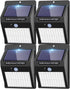 4 Pack Solar Motion Lights Outdoor, 3 Modes/100LED Solar Security Wall Lights