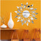 CUNYA 3D Mirror Sunflower Wall Decor Sticker - Peel and Stick Acrylic Mirrors for Living Room, Bedroom, Farmhouse