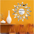 CUNYA 3D Mirror Sunflower Wall Decor Sticker - Peel and Stick Acrylic Mirrors for Living Room, Bedroom, Farmhouse