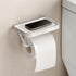 PAVSTINE Adhesive Toilet Paper Holder with Shelf, No Drill Wall Mount Toilet