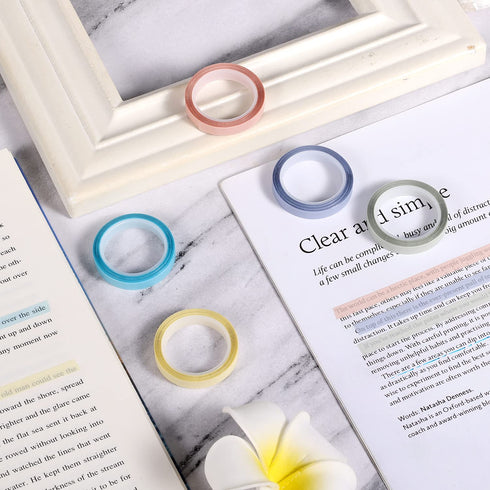LUTER 5 Rolls Highlighter Tape, 0.2inch x 16.4ft Removable Neon Strips for Marking Books