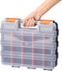 MIXPOWER 34-Compartments Double Sided Organizer with Removable Plastic Dividers, Black/Orange