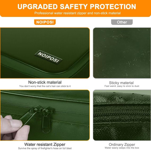 Noiposi Document Organizer, 5200? Heat Insulated Waterproof Fireproof Document Box, Portable Safe Storage for Important