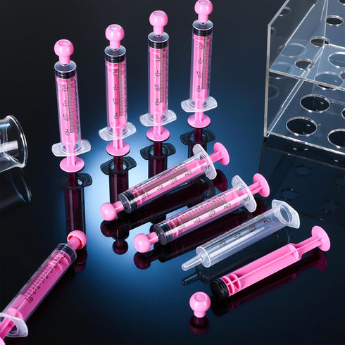 20 Pack 10ml Plastic Syringe with Caps, Colored Measuring Syringe for Pets Feeding, Individually Sealed