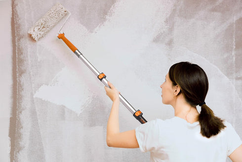 1.5-3 ft Long Paint Roller Extension Pole, Multi-purpose Telescopic with Universal Twist-on Metal Tip