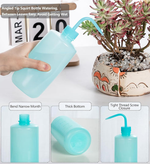 Melphoe Tattoo Wash Bottle, 2Pcs 500ml Water Squirt Bottle for Safety Rinse and Watering Plants