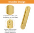 Oval Recessed Sliding Door Pulls, 4PCS Matte Gold Aluminum Alloy Handles with Screws for Sliding Doors Cabinets