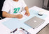 Waterproof PVC Leather Non-Slip Desk Pad, Ultra Thin Large Mouse Pad, Easy Clean Laptop Desk Mat (Sky Blue, 35.4" x 17")