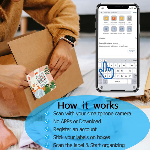 Cute Animal QR Code Labels for Storage & Organization Smart Moving Label Pack and Track QR Code Stickers for Inventory, No Need Download APP by SWMTJTECH