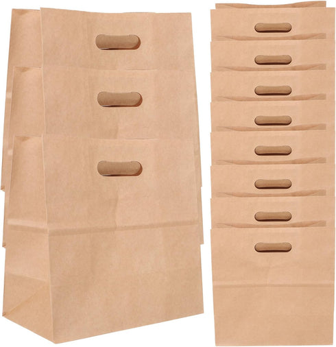 Artibetter 30pcs Kraft Paper Bread Bags 28x15x28cm Sturdy Lunch Snack Packaging Pouches