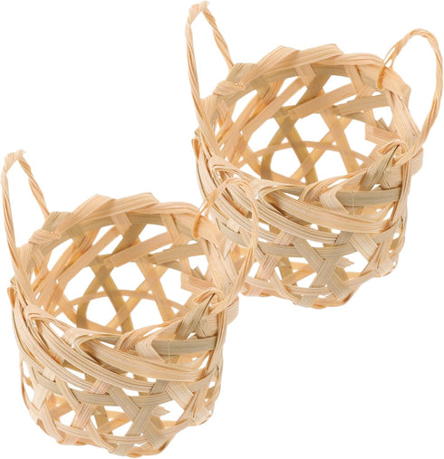 ABOOFAN 2pcs Hand-woven Bamboo Lampshade Small Lampshades for Table Lamps Rustic Decorative