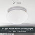 2-Lights 9 Inch 4732-WH DESIGNERS FOUNTAIN Flush Mount Ceiling Light, Lighting Fixture for Kitchen, Bedroom, Bathroom