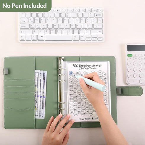 SKYDUE 100 Envelopes Money Saving Challenge Binder, Savings Challenges Book with Cash Envelopes, Save $5,050