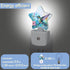 Light,Hummingbird Watercolor Bird Dusk to Dawn Star Night Flower Smart Sensor Nightlight for Bedroom Kitchen Hallway