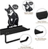 Vausart Black Cat Toilet Paper Holder with Shelf & are You Pooping Sign Farmhouse Bathroom Decor, Cute Cat Design