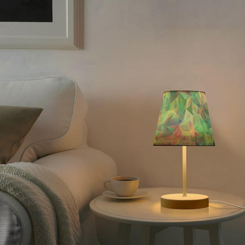 3 ALAZA Bedside Lamp Colorful Holograms Color Blocks Table Lamp for Bedroom Desk Lamp with USB Port LED Nightstand