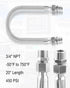 Industrial Grade Compressor Jumper Hose, 3/4" NPT Male Compression Adapter, 20" Length Flexible Hose