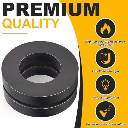 TRYMAG Ferrite Ring Magnets, Ceramic Round Magnets with Hole, OD2.36" x ID1.26" x 10mm, Pack of 2