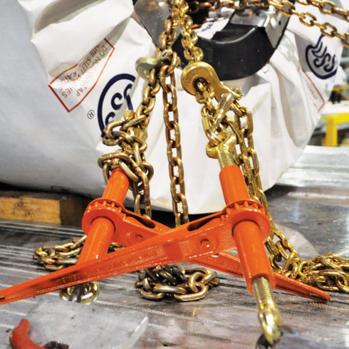 VULCAN Load Binder with 2 Grab Hooks - Ratchet Style, 7100 Pound Safe Working Load, Works with 5/16 Inch or 3/8 Inch