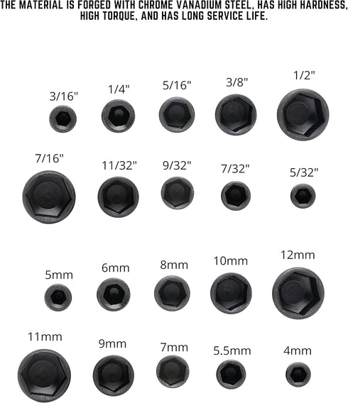 NEIKO 10068A 20 Piece Nut Driver Set for Impact Drill, 1/4 Hex Small Nut Driver Bits