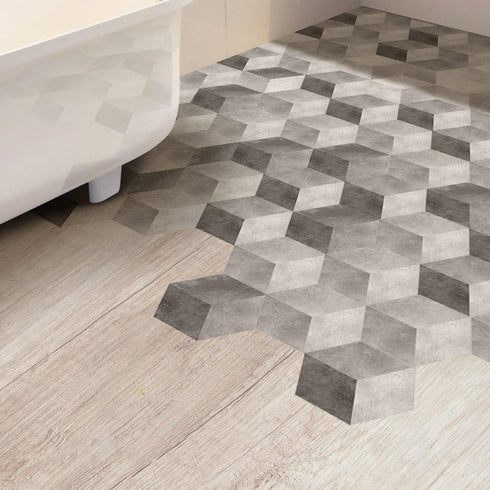 10 Pcs Hexagon Non-Slip Vinyl Floor Sticker, Peel and Stick Self-Adhesive Wallpaper for Home Decor