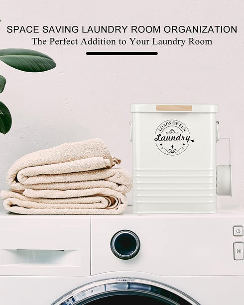 Laundry Detergent Powder Container Dispenser Holder for Laundry Room Organization. Metal Laundry Soap Dispenser
