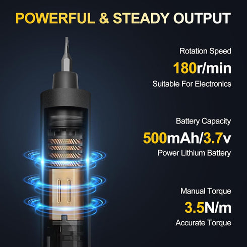 XIAONIAN 3.7V Set,76 1 Set Charging,5 Settings Precision Electric Screwdriver IN Mini Electric Screwdriver Cordless
