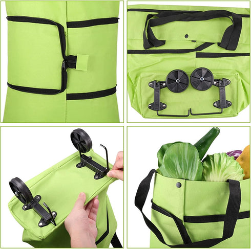 2 1 2023 in Foldable Shopping Cart, New Foldable Shoppings Bag Carts with Wheels, Portable Rolling Tote Shoppings Bags