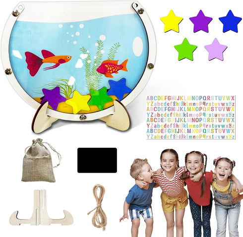 Loorow Magnetic Reward Jars for Kids - Large Fish Tank Shaped Reward Jar
