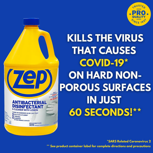 Commercial 1041688 1 Zep Antibacterial Disinfectant Cleaner with lemon , gal Bottle