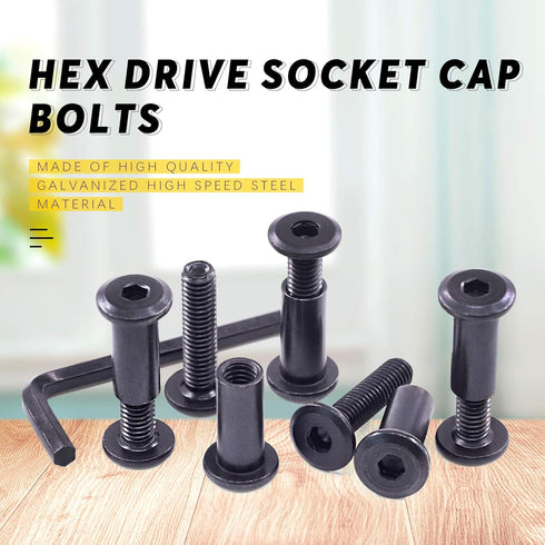 Swpeet 25Pcs M6x25mm Carbon Steel Black Hex Drive Socket Cap Bolts - Assortment Kit with Allen Wrench
