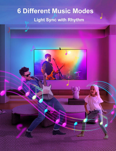 55-65 inch 13Ft CCILAND TV LED Backlight with Camera for Screens, LED Strip Lights Sync to Screen & Music, RGB Built