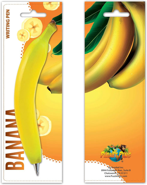Planet Pens Banana Writing Pen - Unique Office Desk Accessories, Cool Food Novelty Pen for Adults & Kids