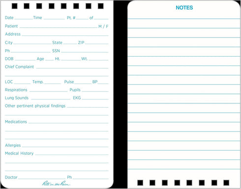 Rite in the Rain Weatherproof EMS Notebook, 3" x 5", Yellow Cover, Vital Stats Pages
