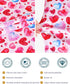 Scrub Caps Women Ponytail Pink Heart Double-Sided Printed Surgical Hat with Buttons and Sweatband, Soft Nurse Cap