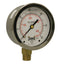 Winters 2-1/2" Dial Size Liquid Filled Industrial Pressure Gauge, Brass Internals, 304 Stainless Steel Case, 0-60