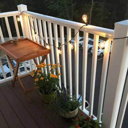 25FT Bulb 27 Bulbs, ST35 E12 SUNSGNE Outdoor Edison String Lights with Clear Edison Vintage String Lights for Patio