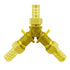 Brass 3 Way Shut-Off Valve - 5/16" Hose Barb Y Shaped Ball Valve for Water/Fuel/Air