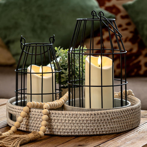 Homemory Outdoor Waterproof Flameless Candles - 6"x3" LED Candles with Remote and Timers, Set of 2 Ivory White