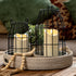 Homemory Outdoor Waterproof Flameless Candles - 6"x3" LED Candles with Remote and Timers, Set of 2 Ivory White