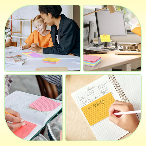Tecmisse 1800 3x5 Inches 6 (1800) PCS Ruled Index Cards, Colorful Index Cards, Heavy Colored Note Cards, Study Cards