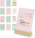 Eccolo Inspirational Cards Set with Wooden Display Stand - 12 Boxed Daily Words Encouragement Cards for Self-Love and