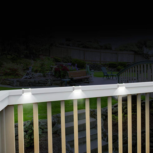 IdeaWorks Automatic Solar Deck Lights, Wireless Path Lighting - Set of 3, White