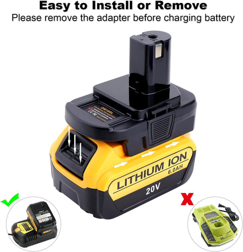Biswaye Adapter for Dewalt 20V Battery to Replacement for Ryobi 18V One+ Battery, Compatible with Milwaukee M18 Battery