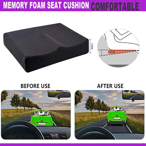 Yuwe Tailbone Extra Large Seat Cushion - Memory Foam Seat Cushion, Office Chair Cushion, Ergonomic Chair, Car Seat