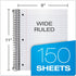 Oxford 3 Pack Spiral Notebook, 3 Subject, Wide Rule, 150 Sheets, Durable Plastic Covers, Red, Green, Blue (89804)